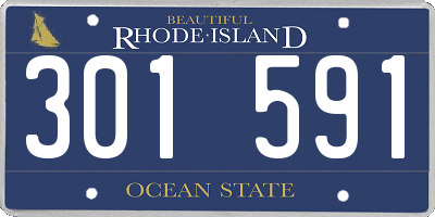 RI license plate 301591