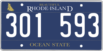 RI license plate 301593