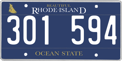 RI license plate 301594