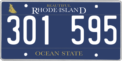RI license plate 301595