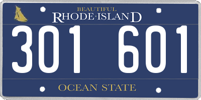 RI license plate 301601