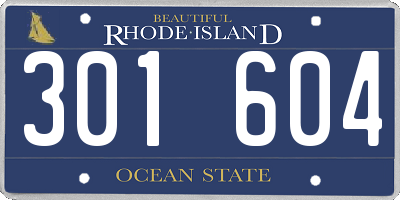 RI license plate 301604