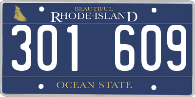 RI license plate 301609