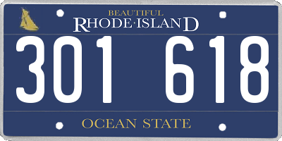 RI license plate 301618