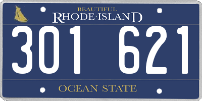 RI license plate 301621
