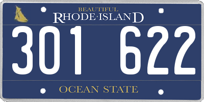 RI license plate 301622