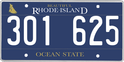 RI license plate 301625