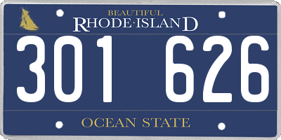 RI license plate 301626