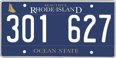 RI license plate 301627