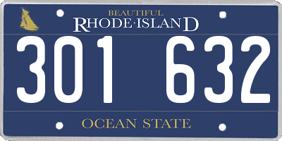 RI license plate 301632