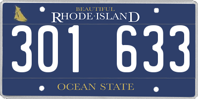 RI license plate 301633
