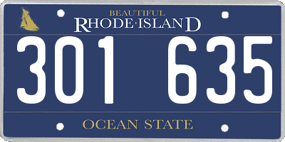 RI license plate 301635