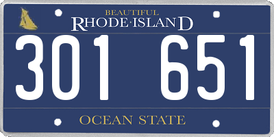RI license plate 301651