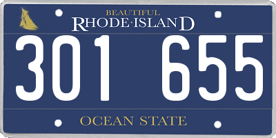 RI license plate 301655