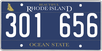 RI license plate 301656