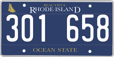 RI license plate 301658