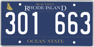RI license plate 301663