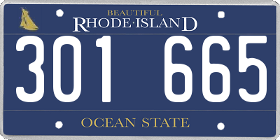 RI license plate 301665