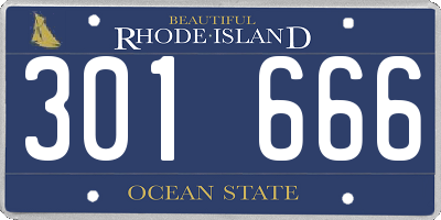 RI license plate 301666
