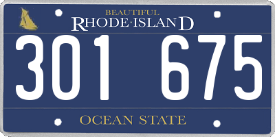 RI license plate 301675