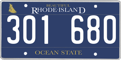 RI license plate 301680