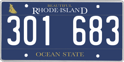 RI license plate 301683