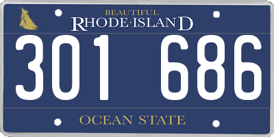 RI license plate 301686