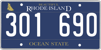 RI license plate 301690