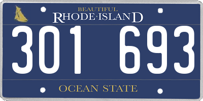 RI license plate 301693