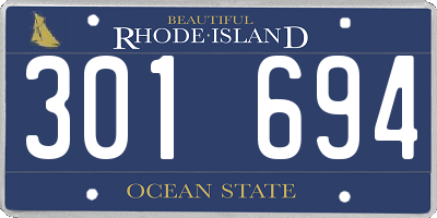 RI license plate 301694