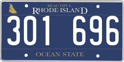RI license plate 301696