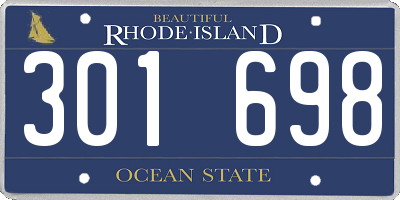 RI license plate 301698