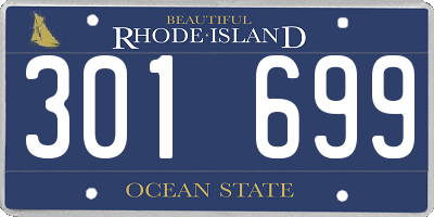 RI license plate 301699