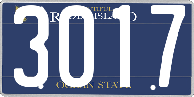 RI license plate 3017