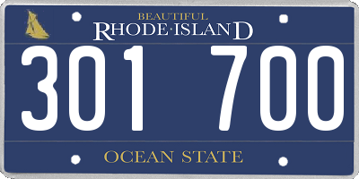 RI license plate 301700