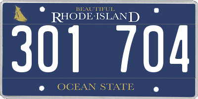 RI license plate 301704