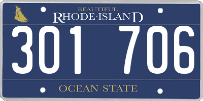 RI license plate 301706