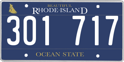 RI license plate 301717