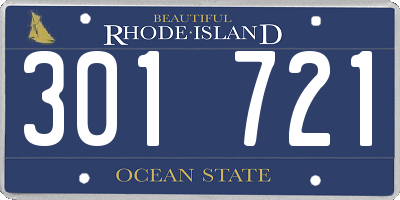 RI license plate 301721