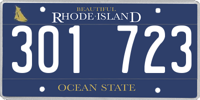 RI license plate 301723