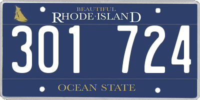 RI license plate 301724