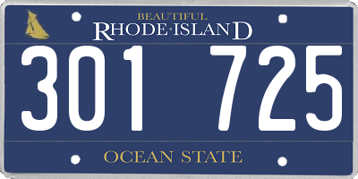 RI license plate 301725