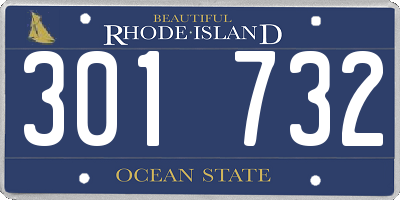 RI license plate 301732
