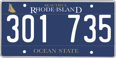 RI license plate 301735