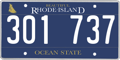 RI license plate 301737