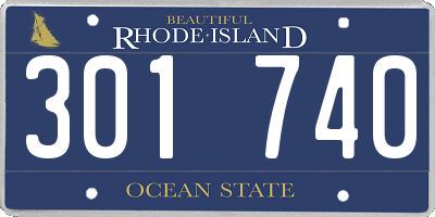 RI license plate 301740