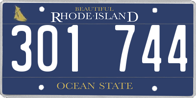 RI license plate 301744