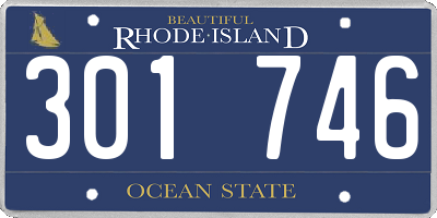RI license plate 301746