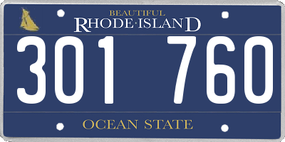 RI license plate 301760