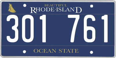 RI license plate 301761